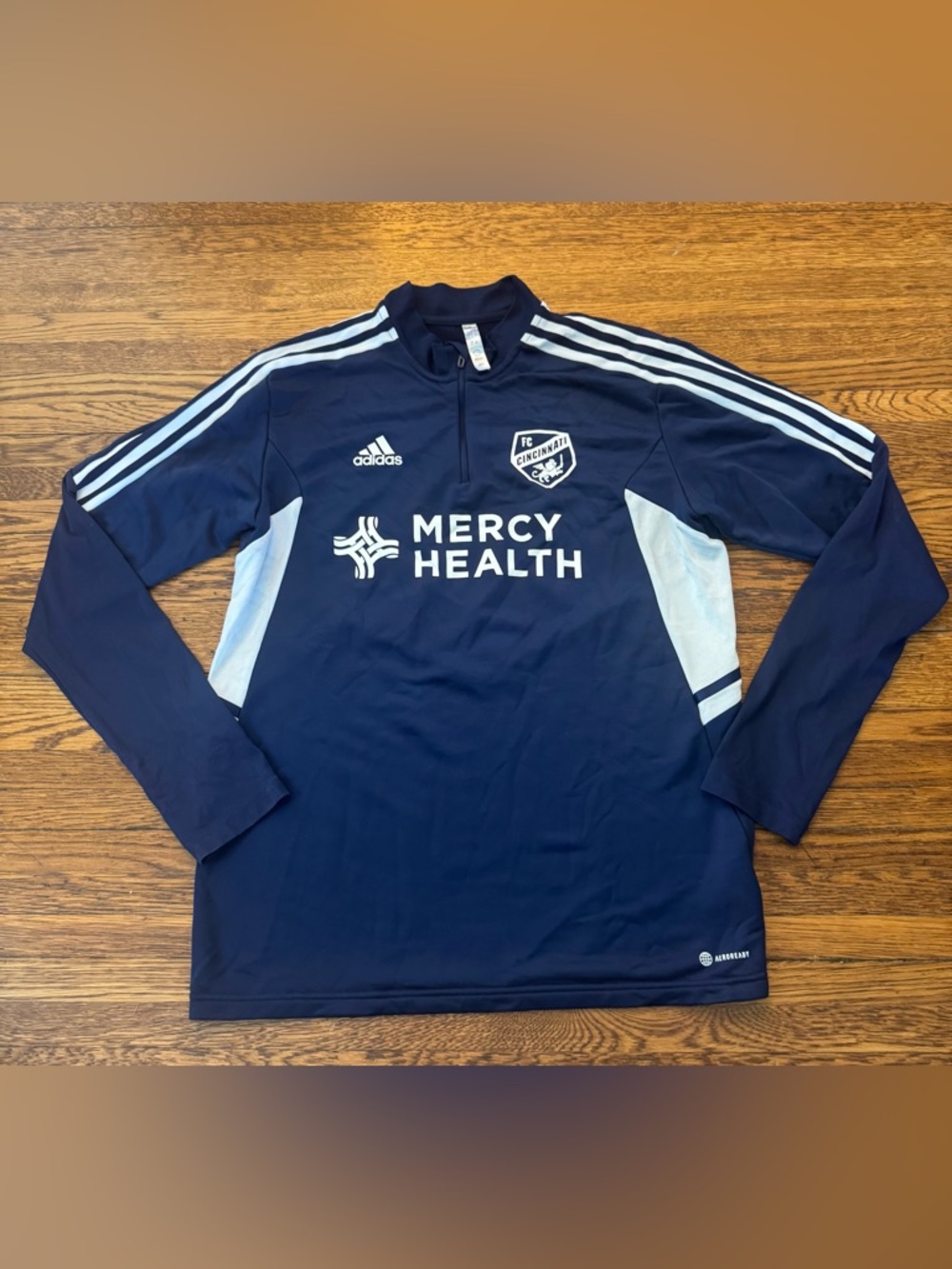 ADIDAS FC CINCINNATI MENS TIRO LONG SLEEVE QTR ZIP PULLOVER Adidas FC